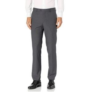 The Savile Row Strand Flat Front Tapered Leg Dress Pants Black Mens Size 44L/38W